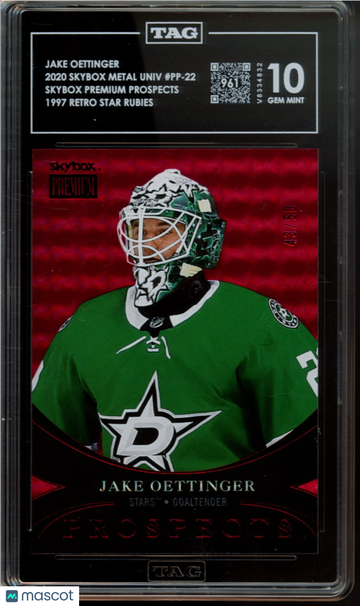 2020 Skybox Metal Universe Jake Oettinger #PP-22 1997 Retro Star Rubies TAG 10