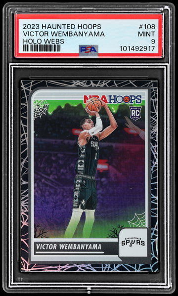2023 Hoops Victor Wembanyama Haunted Holo Webs PSA 9 RC