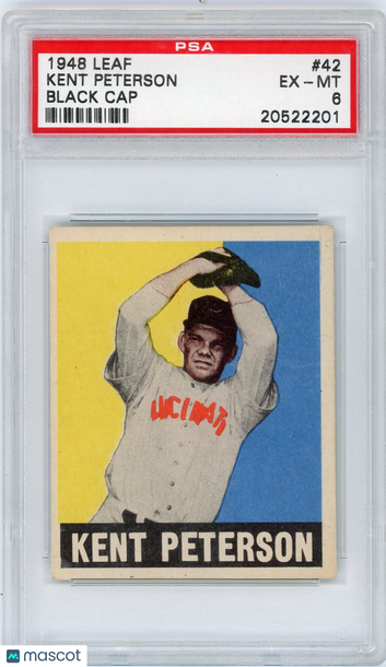 1948 Leaf Kent Peterson #42 Black Cap PSA 6