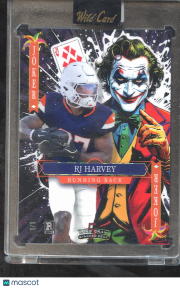RJ Harvey 2025 Wild Card 5 Card Draw Stacked Deck Joker /1 UCF Knights