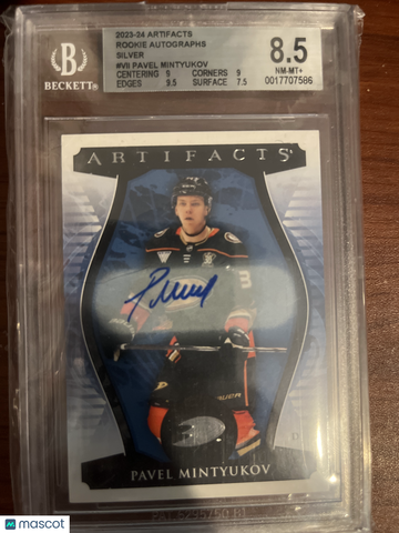2023 Artifacts Rookie Autographs Silver Pavel Mintyukov #VII BGS 8.5 Auto 9