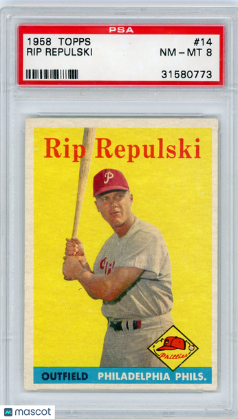 1958 Topps Rip Repulski #14 PSA 8