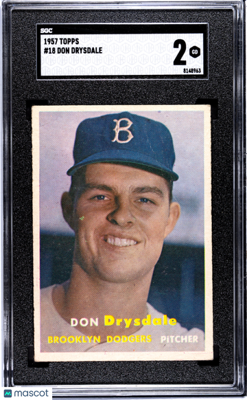 1957 Topps Don Drysdale #18 SGC 2