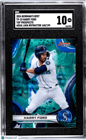 2024 Bowman's Best Harry Ford #TP-23 Top Prospects Aqua Lava Refractor SGC 10