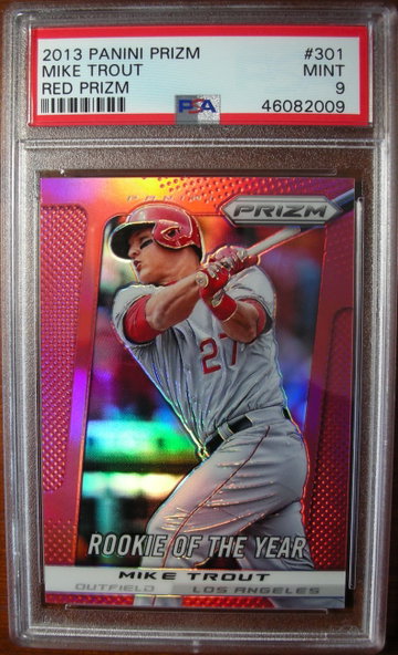Mike Trout 2013 #301 Red Prizm PSA 9