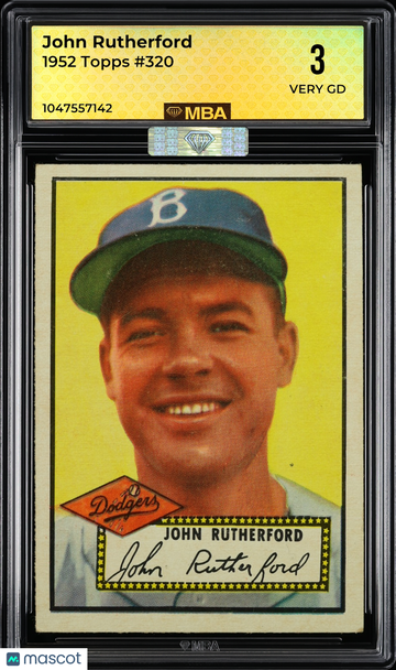1952 Topps John Rutherford #320 MBA 3