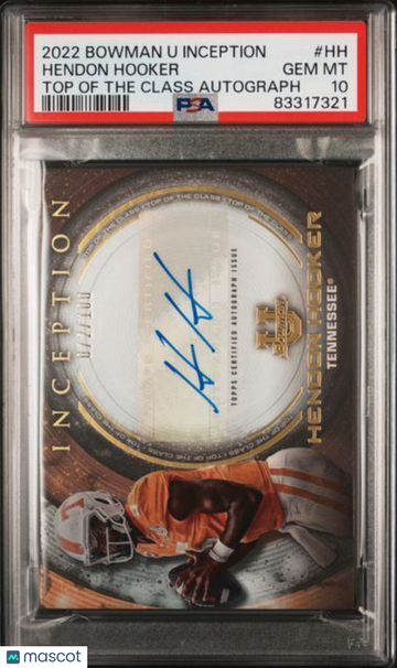 2022 Bowman University Inception Bowman U Top Of The Class Autographs Hendon Hooker #HH PSA 10