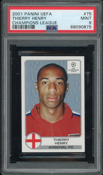 2001 Panini UEFA Champions League Thierry Henry PSA 9 #75 POP 1  None Higher 