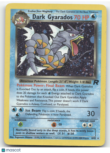 2000 Team Rocket Dark Gyarados Holo Rare #8/82