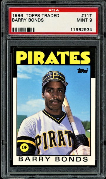1986 Topps Traded #11 Barry Bonds  RC  PSA 9   Pirates  934   