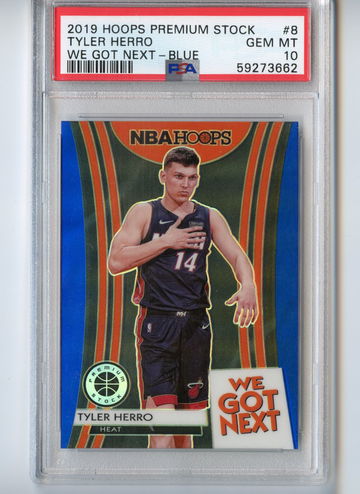 Gem PSA 10 Blue We Got Next Hoops Premium Stock Tyler Herro Rookie 2019 RC #8
