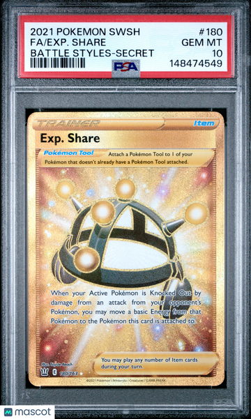 2021 Pokemon Sword & Shield Battle Styles Exp. Share Battle Styles-Secret Fa PSA 10 #180