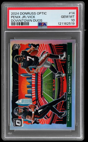 2024 Donruss Optic Michael Penix Jr./michael Vick Downtown Duos PSA 10