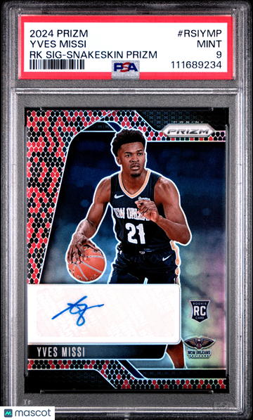 2024 Panini Prizm Rookie Signatures Yves Missi #RSIYMP RK Snakeskin PSA 9