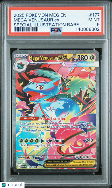 2025 Pokemon Meg EN-Mega Evolution Mega Venusaur EX Special Illustration Rare PSA 9 #177