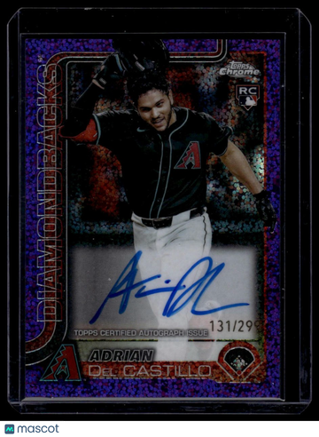2025 Topps Chrome Adrian Del Castillo #RA-AD Rookie Autographs Purple Speckle Refractors SN AU