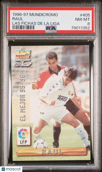 1996 Mundicromo Las Fichas De La Liga Raul #405 PSA 8