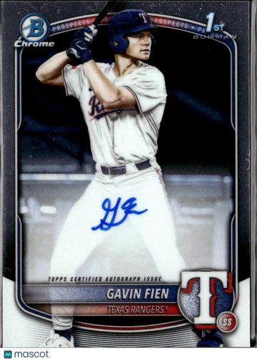 Gavin Fien 2025 Topps Bowman Chrome Auto Texas Rangers