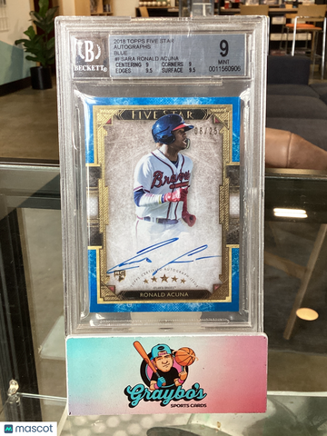 2018 Topps Five Star Autographs Blue Ronald Acuna #FSARA BGS 9 Auto 10