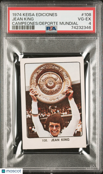 1974 Keisa Ediciones Campeones Del Deporte Mundial Jean King #108 PSA 4