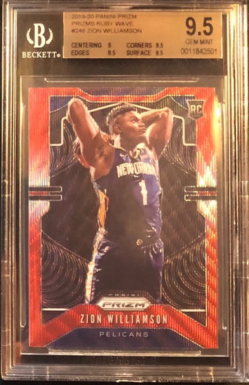 Zion Williamson Prizm BGS 9.5 Ruby Wave Rookie 