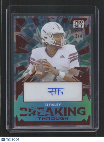 2024 PRO SET PURE TJ FINLEY #BT-TJF 3/4 AUTO BREAKING THROUGH RED SN