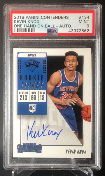 2018-19 Panini Contenders  Rookie Ticket #134 Kevin Knox RC AUTO PSA 9