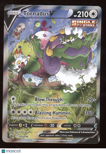 2021 SWSH Chilling Reign Tornadus V Ultra Rare #185/198