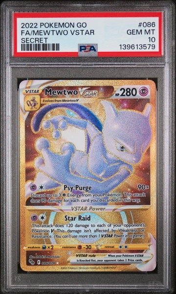 2022 Pokemon Go Secret Rare Mewtwo Vstar #86 PSA 10