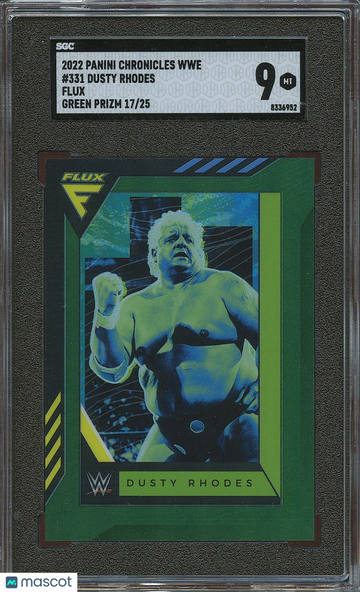2022 Panini Chronicles Wwe Dusty Rhodes #331 Flux Green Prizm 25 Base Set SGC 9