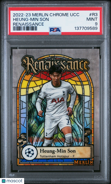 2022-23 Topps Merlin Chrome UEFA Club Competitions Renaissance Heung-Min Son #R3 PSA 9