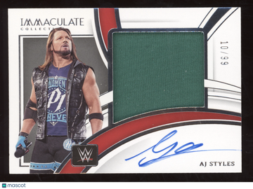 2022 Panini Immaculate Collection WWE AJ Styles #PM-AJS /99 Superstar-worn/used material Memorabilia