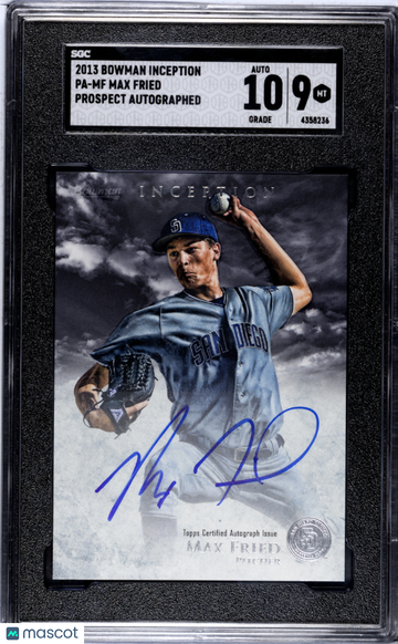 2013 Bowman Inception Max Fried #PA-MF Prospect Autograph SGC 9 Auto 10