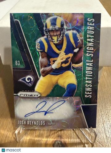 2019 Panini Prizm Josh Reynolds #SE-JOR Sensational Signatures Prizm Green Scope SN AU