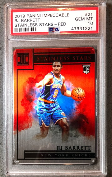 2019-20 Panini Impeccable RJ Barrett /60 Stainless Stars Red PSA 10