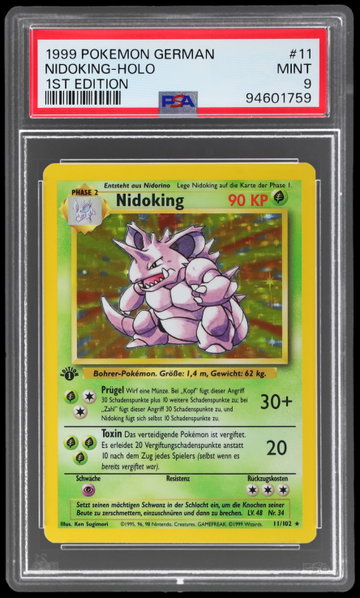 1999 Pokemon Base Set German Nidoking 1st Edition PSA 9