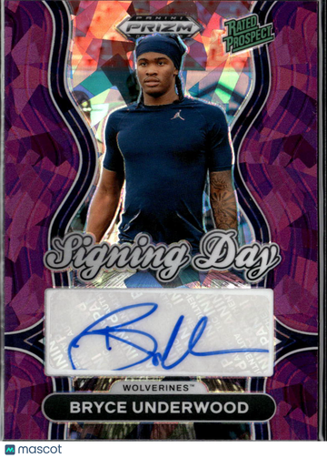 2025 Panini Prizm Draft Picks Signing Day Bryce Underwood #SD-BUQ Purple /199