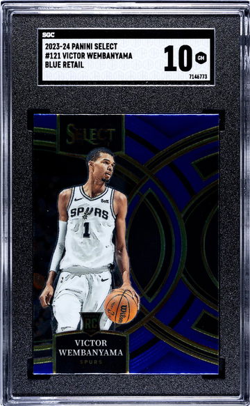 2023-24 Panini Select #121 Victor Wembanyama Blue SGC 10
