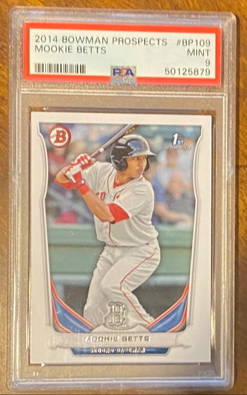 2014 bowman prospects, Mookie Betts #BP109 PSA 9 Boston Red Sox