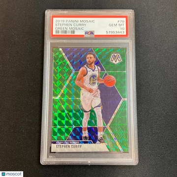 2019 Panini Mosaic Stephen Curry #70 Green Mosaic PSA 10
