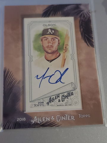 MATT OLSON 2018 TOPPS ALLEN & GINTER FRAMED AUTO