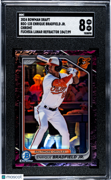 2024 Bowman Draft Enrique Bradfield JR. #BDC-135 CHR. Fuchsia Lunar Refractor SGC 8