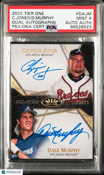 2022 Topps Tier One Dual Autographs D. Murphy C. Jones #DAJM /25 PSA 9 Auto A