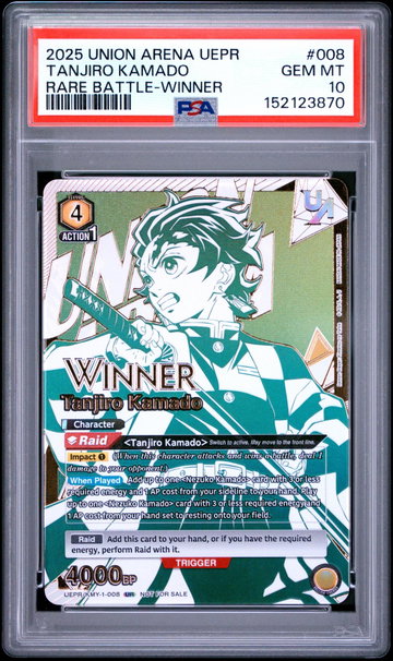 2025 Union Arena Uepr-Promos Rare Battle-Winner Tanjiro Kamado #008 PSA 10