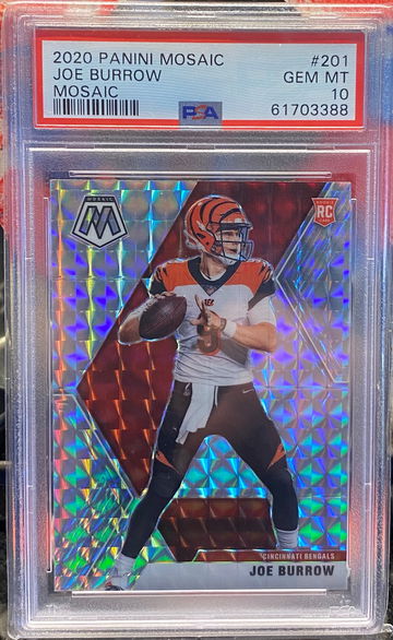 Joe Burrow 2020 Panini Mosaic Silver Mosaic 201 PSA 10