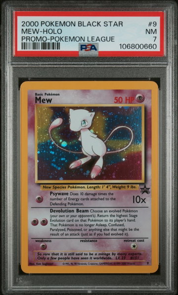 2000 Pokemon Wizards of the Coast Black Star Promo Pokemon League Holo Mew #9 PSA 7