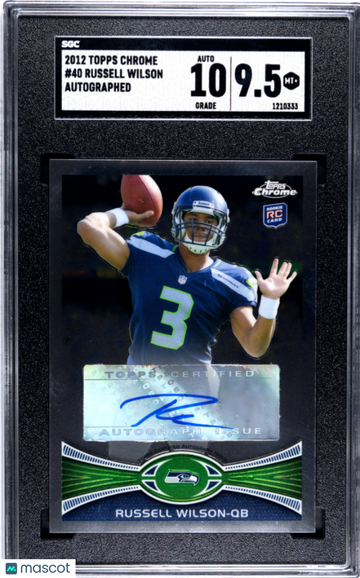 2012 Topps Chrome Russell Wilson #40 Auto Rookie SGC 9.5