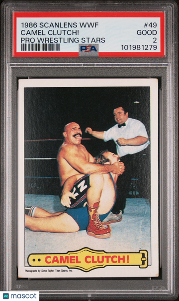 1986 Scanlens WWF Pro Wrestling Stars Camel Clutch! #49 PSA 2