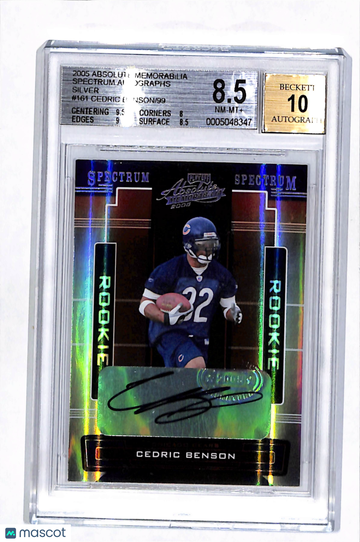 2005 Absolute Memorabilia Spectrum Silver Autographs Cedric Benson #161 /99 BGS 8.5 Auto 10