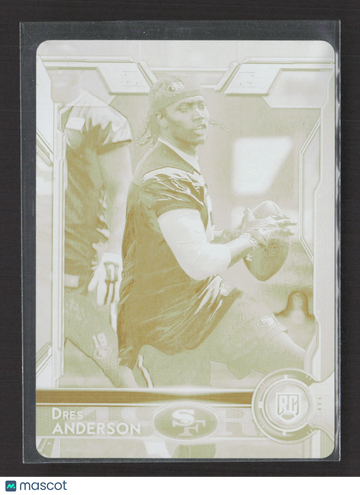 2015 Topps Football Dres Anderson #449 Yellow Printing Plate RC